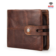 Leather wallet with RFID protection