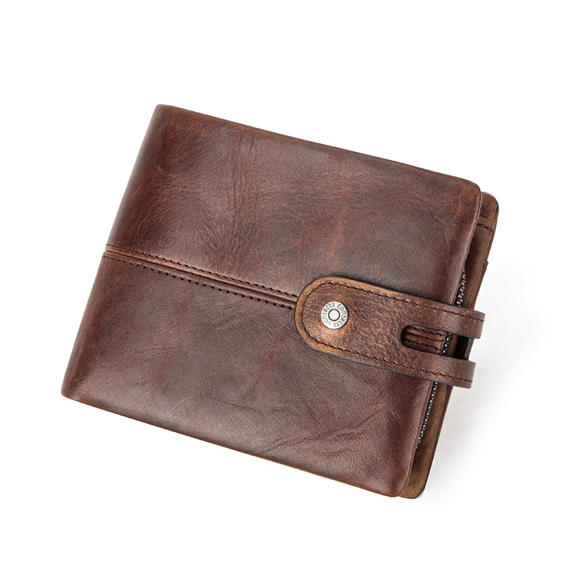 Leather wallet with RFID protection