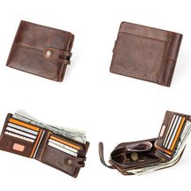 Leather wallet with RFID protection