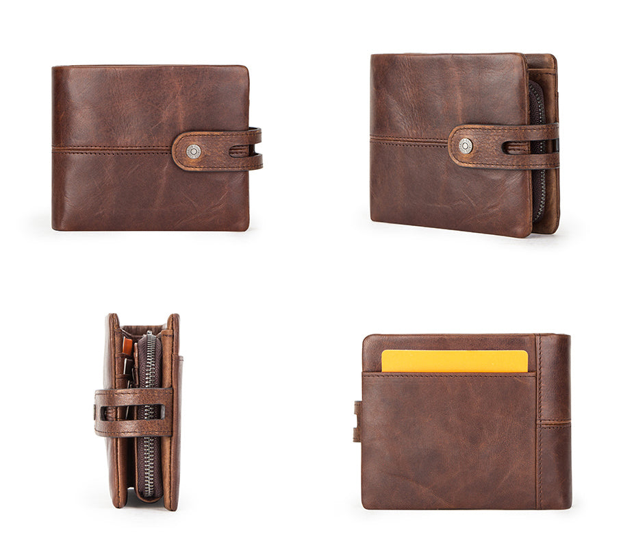 Leather wallet with RFID protection