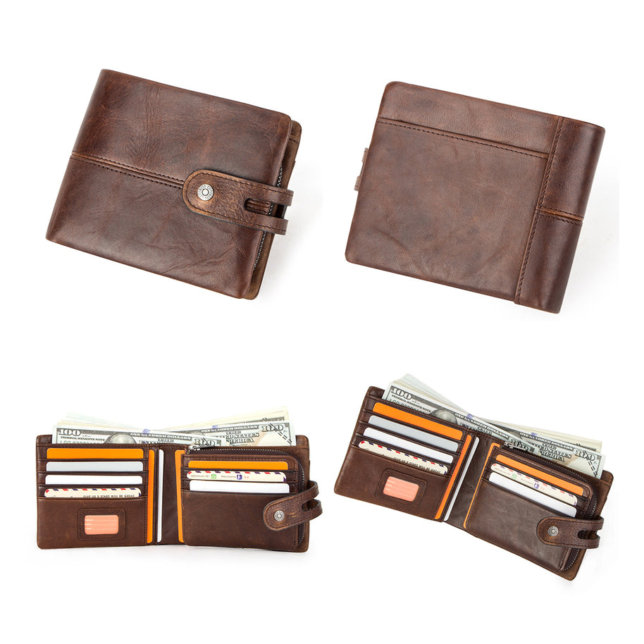 Leather wallet with RFID protection