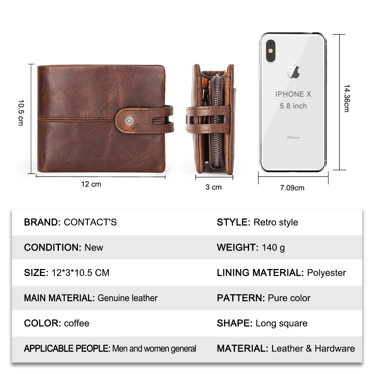 Leather wallet with RFID protection